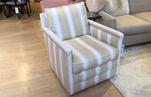 Paige Swivel Chair in Yellow Stripe