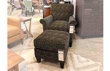 Stella Chair and ottoman in Calico