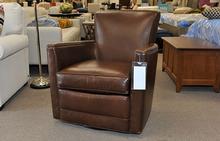 Trent Swivel Chair in Brown Leather