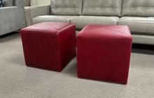 Pablo Tuscany Red Leather Ottomans