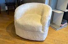 Omni Swivel Chair in White Fur