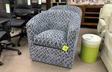 Sally Swivel Chair in Montego Bay Ink