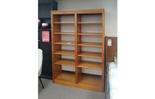 Linden Wide Open Bookcase in Natural Cherry