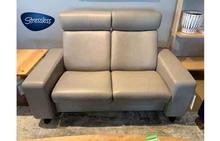 Arion19 Stressless Highback Loveseat in Paloma Silver Grey