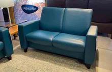 Arion Low Back Loveseat in Crystal Blue