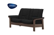 Buckingham Stressless Lowback Loveseat in Ultrasuede Black