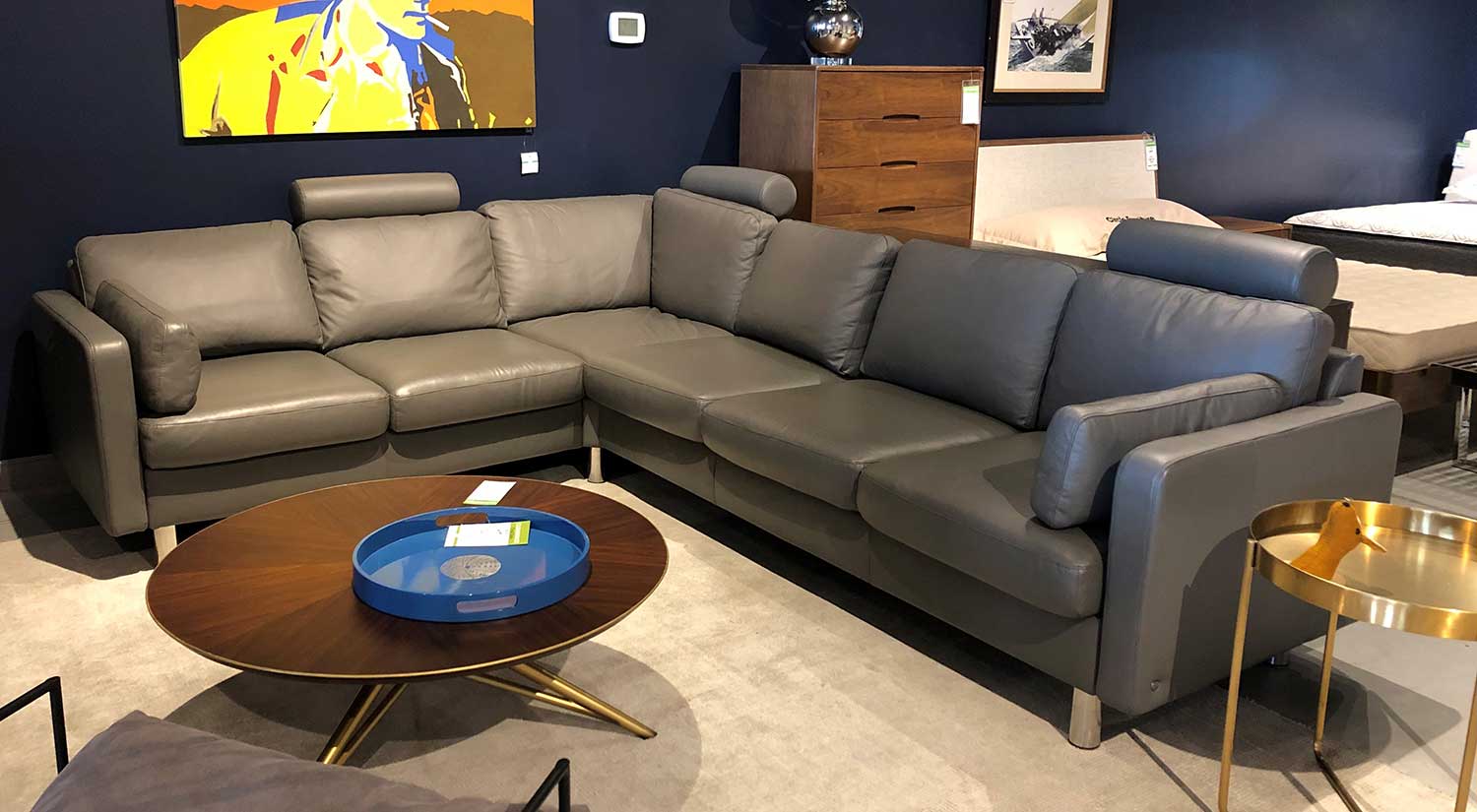 E600 Sectional in Metal Grey