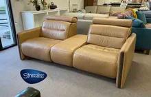 Emily Stressless Power Loveseat in Paloma Almond