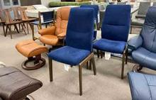 Mint Dining Chair by Stressless in Ultrasuede Indigo Set of 4