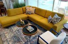 LA Sectional in Goldenrod Boucle by Thayer Coggin