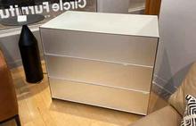 Absolute 3 Drawer Chest in Silver Etched Mirror