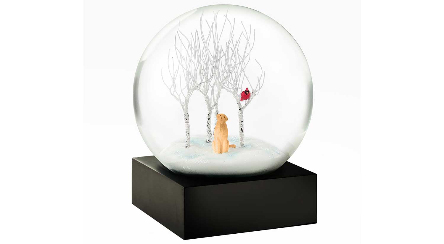 Lab in the Woods Snow Globe