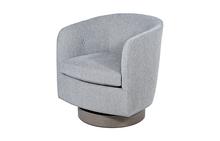 Roxy Swivel Chair with Wood Base by Thayer Coggin