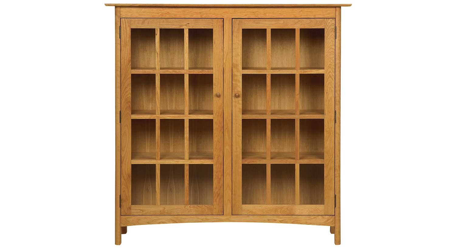 Circle Furniture Solid Wood Bookcase, Solid Oak Bookcase With Glass Doors