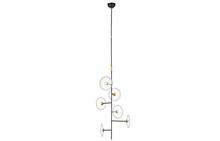 Calvino Small Entry Chandelier in Aged Iron and Antique Brass